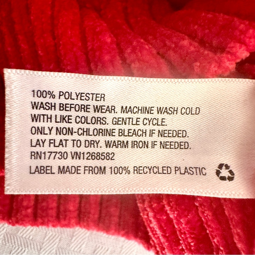 Cat & Jack Girls 3T Red Chenille Ruffle Sleeve Sweater Valentine Cozy Pullover - Picture 6 of 6